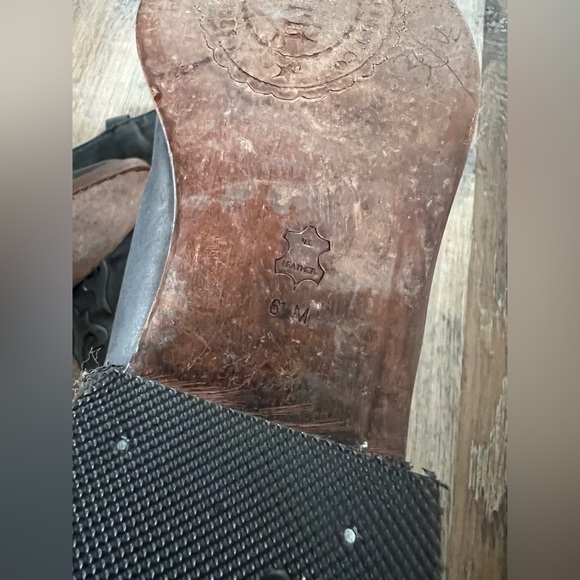 Lucchese Spirit Leather Western Riding Black Boots - Picture 12 of 14